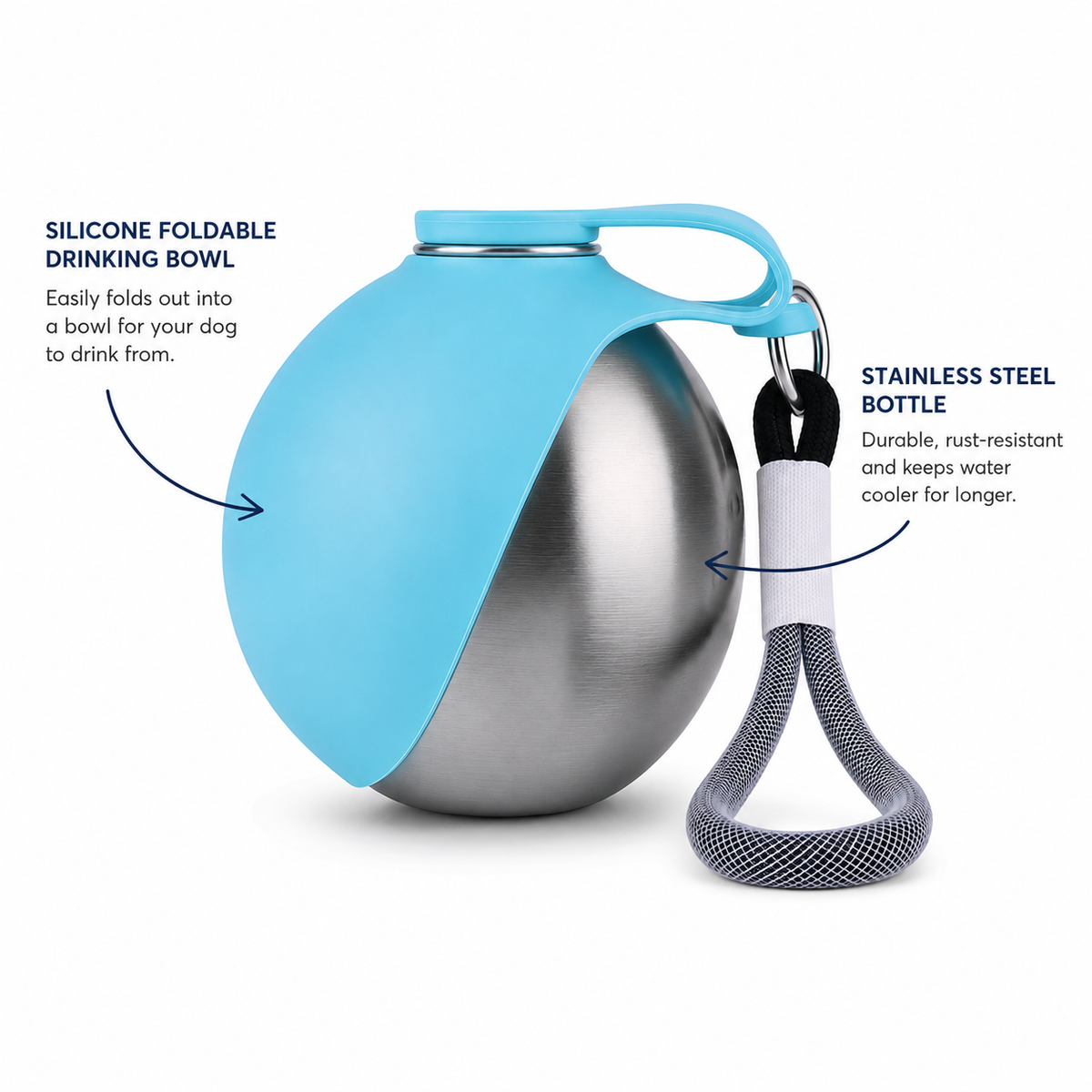 2 in 1 Portable Dog Water Bottle | Foldable Bowl for Walking