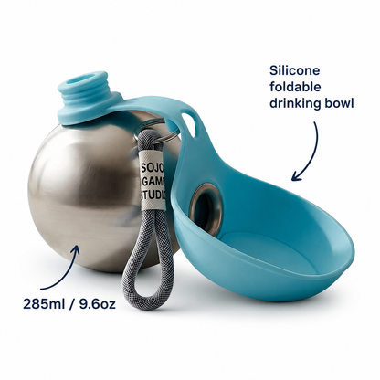 2 in 1 Portable Dog Water Bottle | Foldable Bowl for Walking