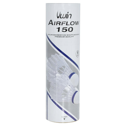 Uwin Airflow 150 Medium Badminton Shuttlecocks (Tube of 6)