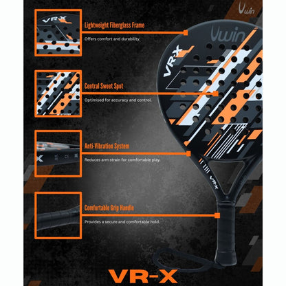 Uwin VR-X Junior Padel Racket Orange/White/Grey