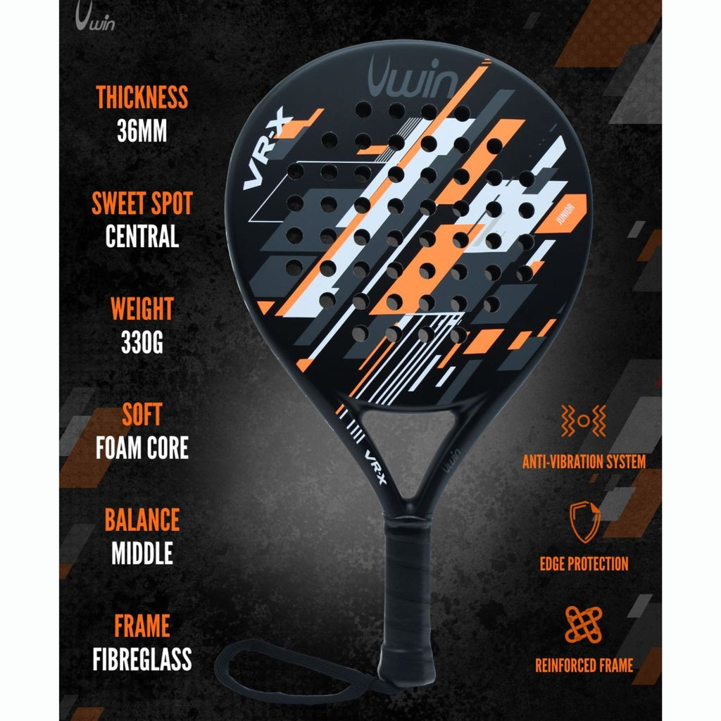 Uwin VR-X Junior Padel Racket Orange/White/Grey