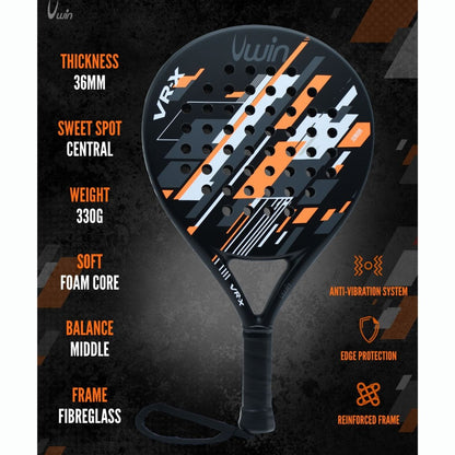 Uwin VR-X Junior Padel Racket Orange/White/Grey