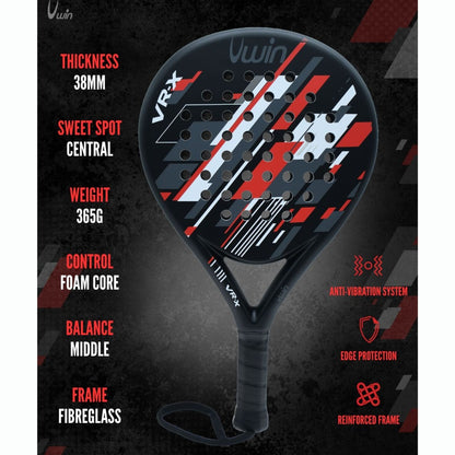 Uwin VR-X Padel Racket Red/White/Grey
